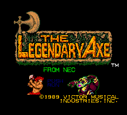 Legendary Axe title screen for TurboGrafx-16